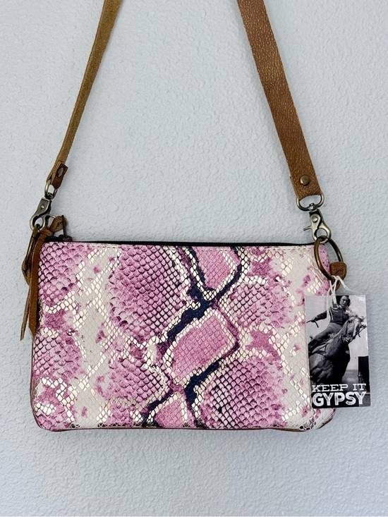 Keep It Gypsy Handbags - Keep it Gypsy Pink “Olive Pink Snake Print” Leather Cross Body Upcycled Custom